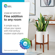 Load image into Gallery viewer, EdenHomes Mid Century Modern 10 Inch Flower Plant Stand with Pot Set